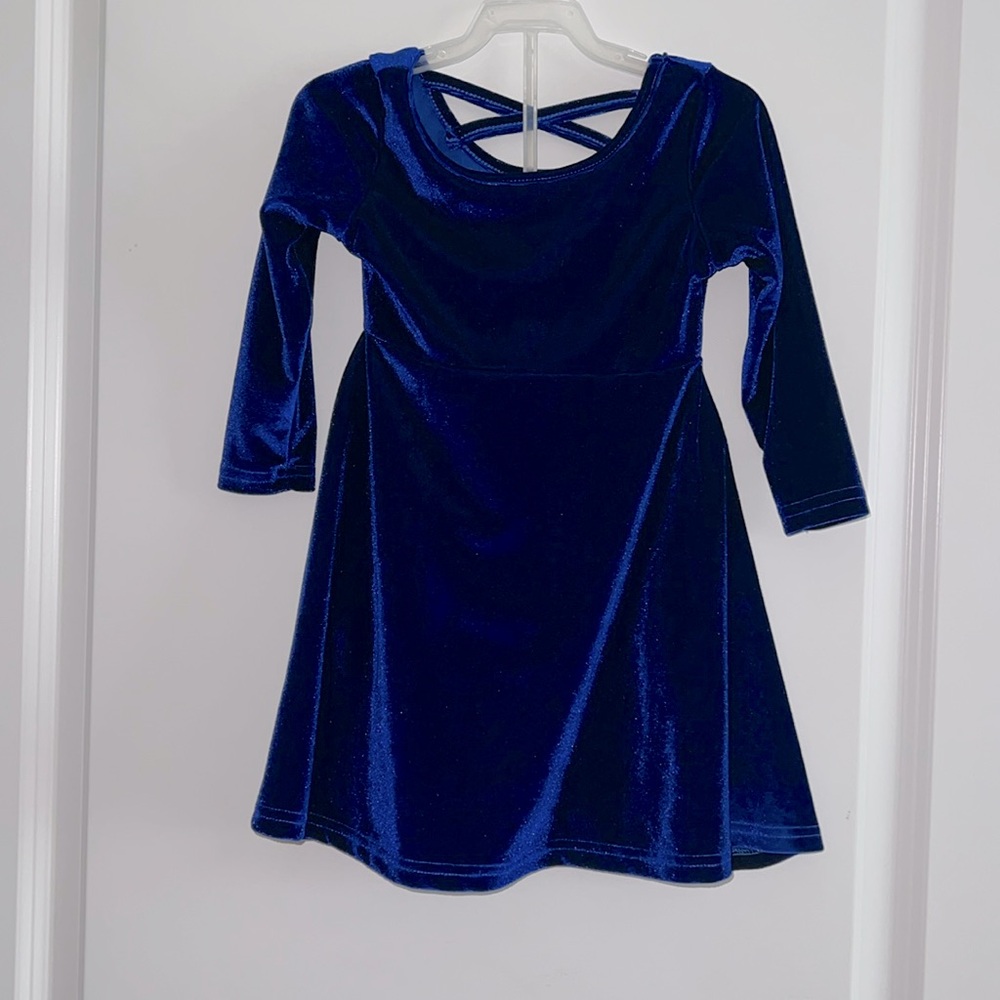 Blue suede dress